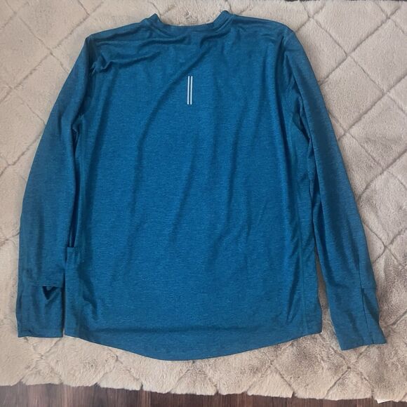 Nike Dri Fit Large Move to Zero Running Shirt Green Long Sleeve Crew Neck - Picture 6 of 11